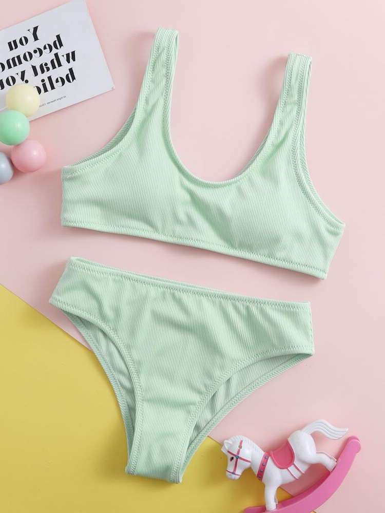  Cute Mint Green Girls Beachwear 8389