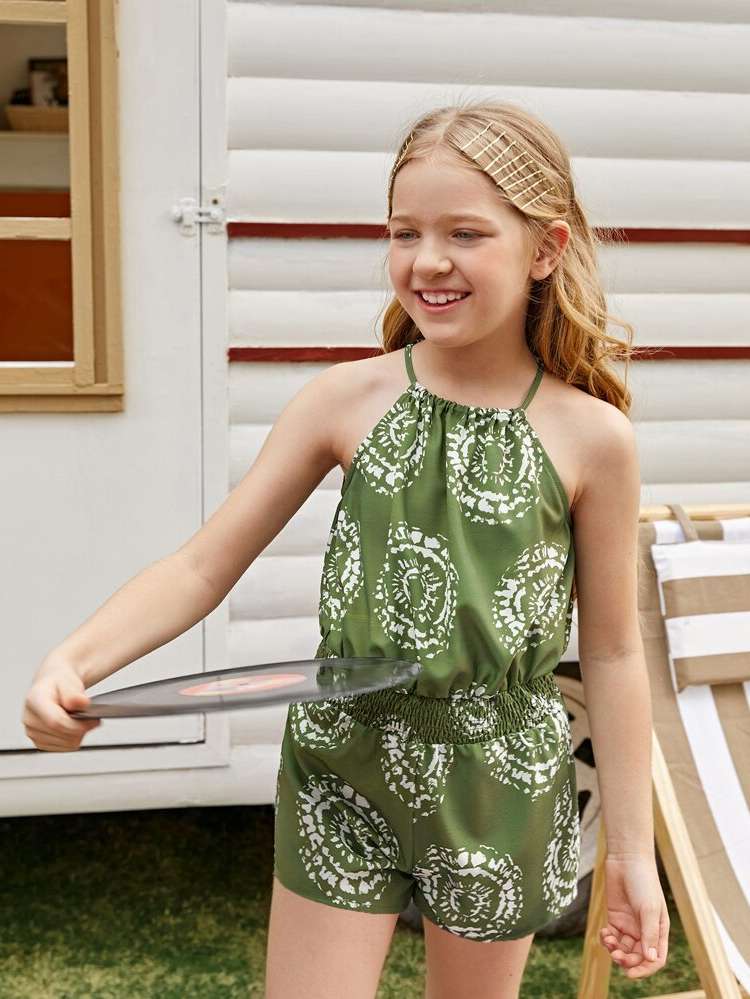 Short Sleeveless Mint Green Girls Clothing 2345