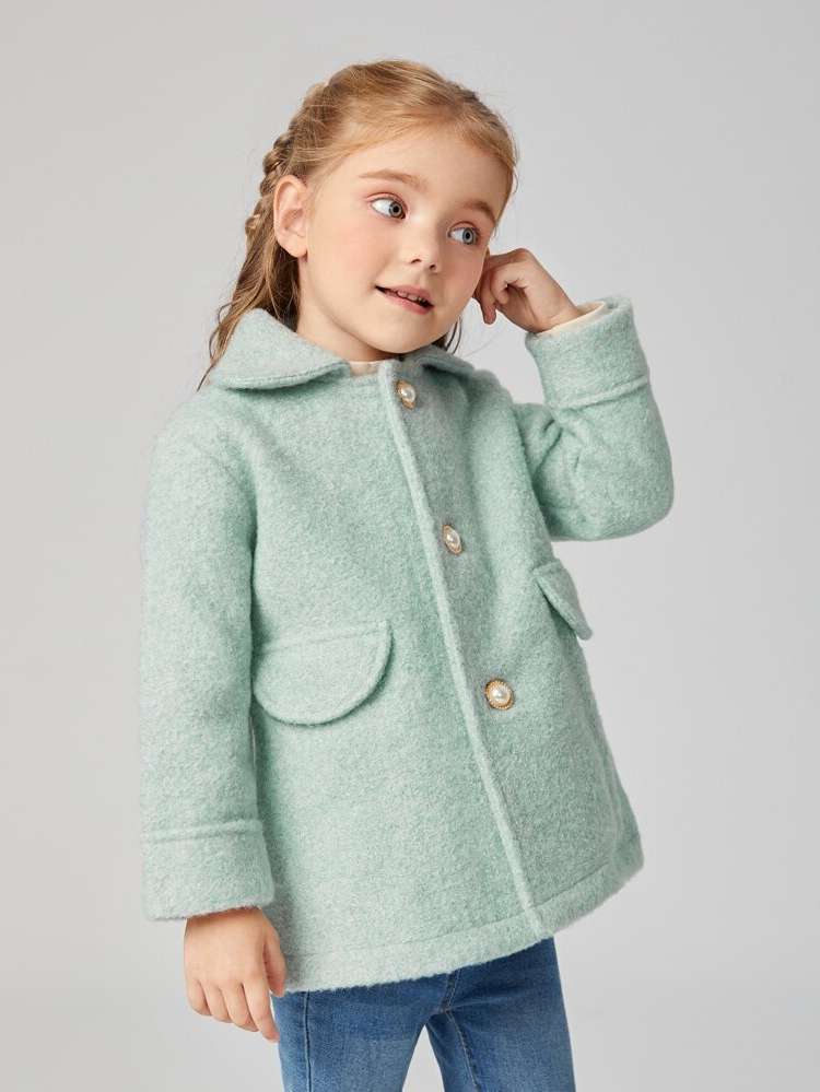 Button Front Mint Green Long Sleeve Kids Clothing 194