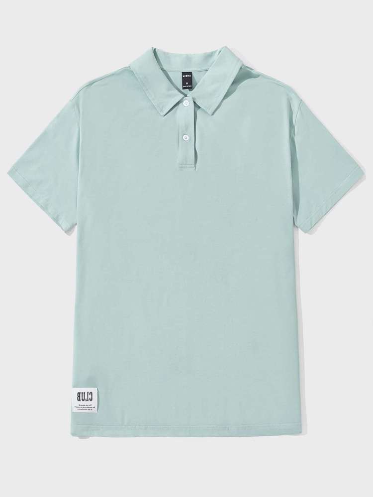  Button Front Polo Plain Men Clothing 223