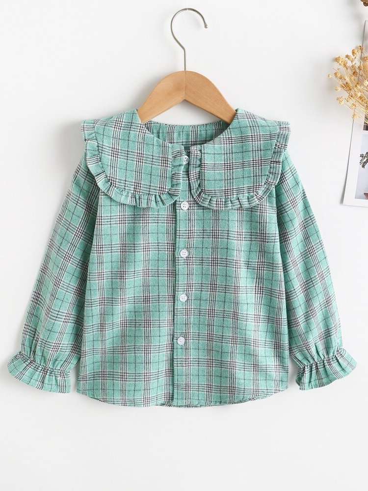 Regular Long Sleeve Regular Fit Ruffle Kids Clothing 2441