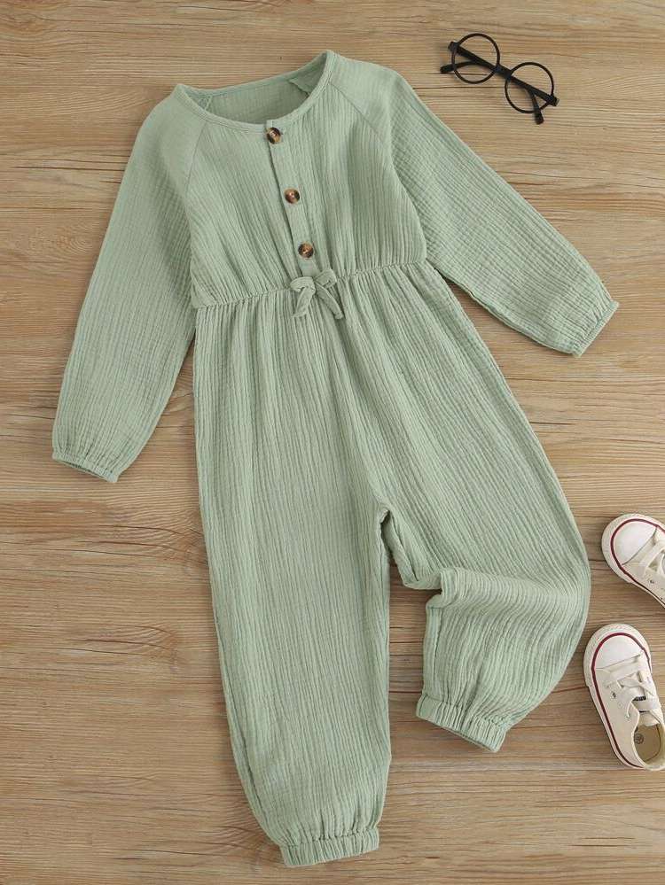 Long Sleeve Plain Mint Green Kids Clothing 4557