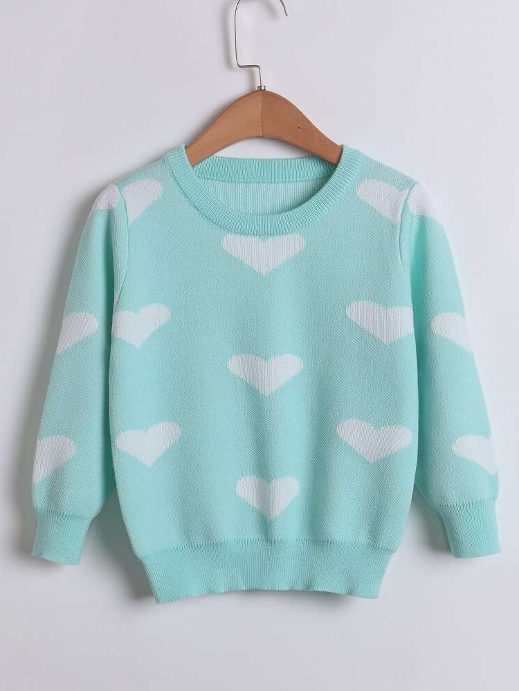  Heart Casual Mint Green Toddler Girls Clothing 7223