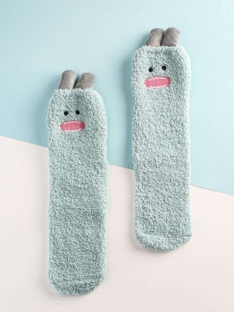 Mint Green Cartoon Women Socks 364