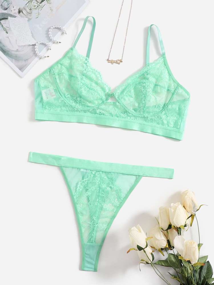  Mint Green Romantic Underwear  Sleepwear 395