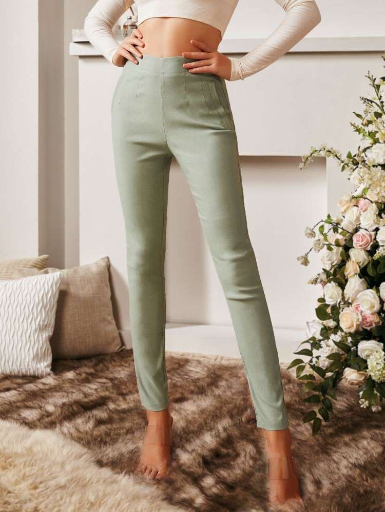 Casual Skinny Plain Women Pants 1877