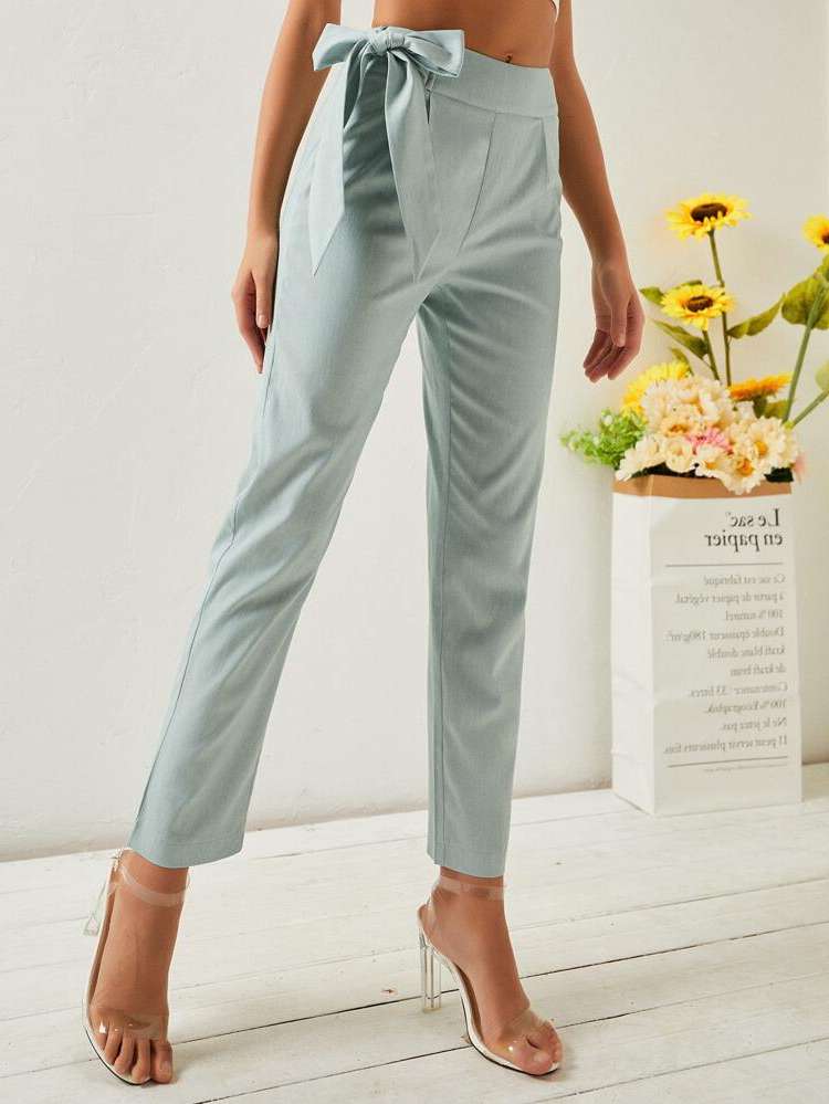 Casual Mint Green Plain Women Clothing 4196