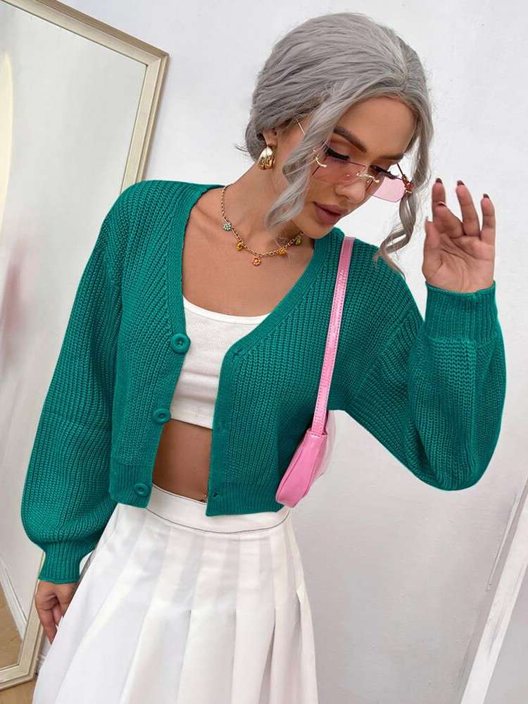  Long Sleeve Crop Women Cardigans 5882