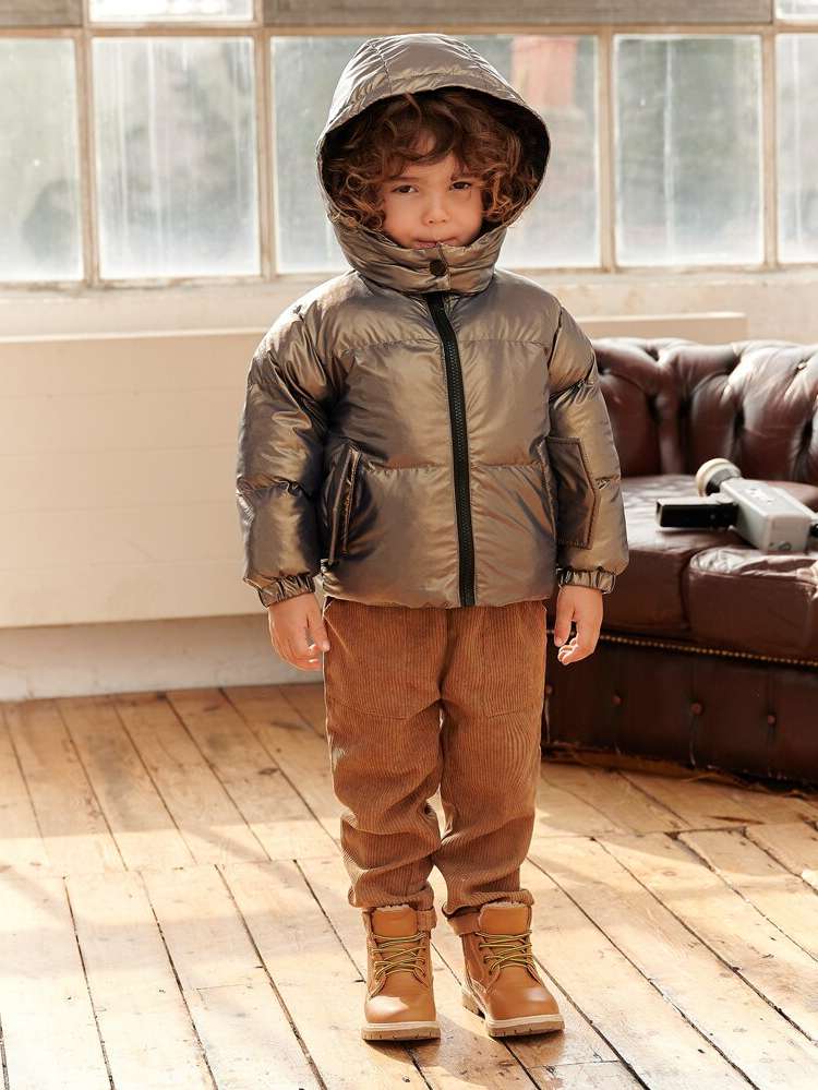 Mocha Brown Casual Regular Long Sleeve Kids Clothing 5874