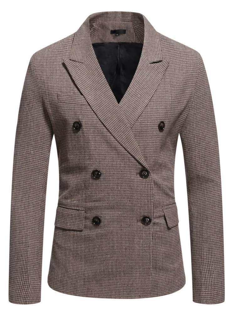 Work Long Sleeve Mocha Brown Men Blazers 2641