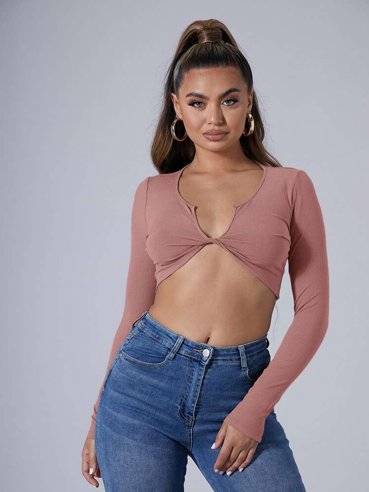 Long Sleeve Sexy Crop Women Clothing 2954