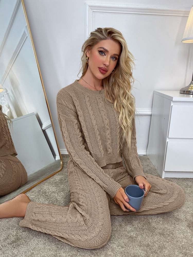  Round Neck Casual Women Lounge Sets 783