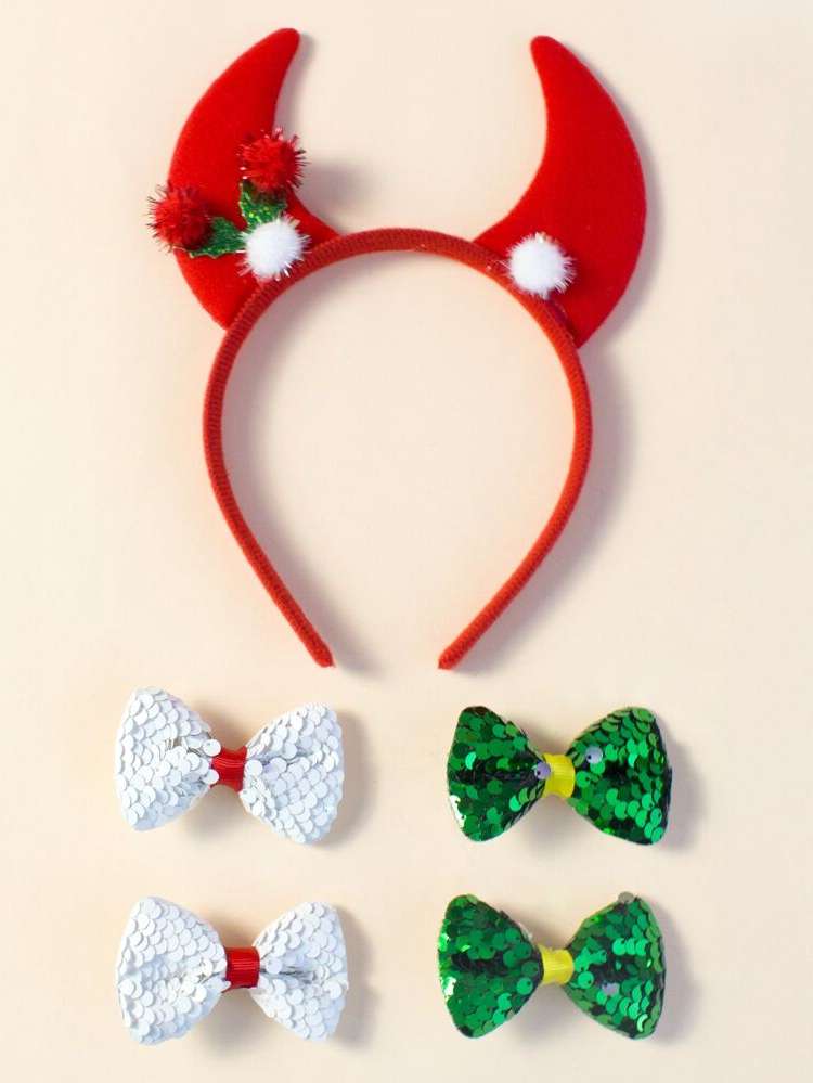 Christmas Multicolor Bow Kids Accessories 448