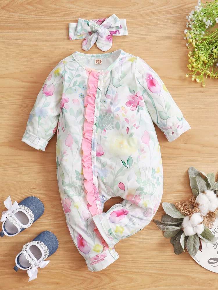 Casual Multicolor Ruffle Baby Clothing 2262