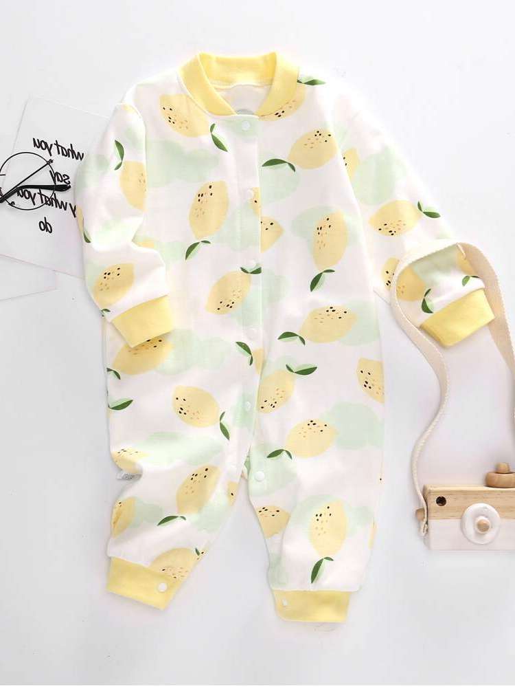 Long Sleeve Fruit&Vegetable Multicolor Baby Jumpsuits 3747