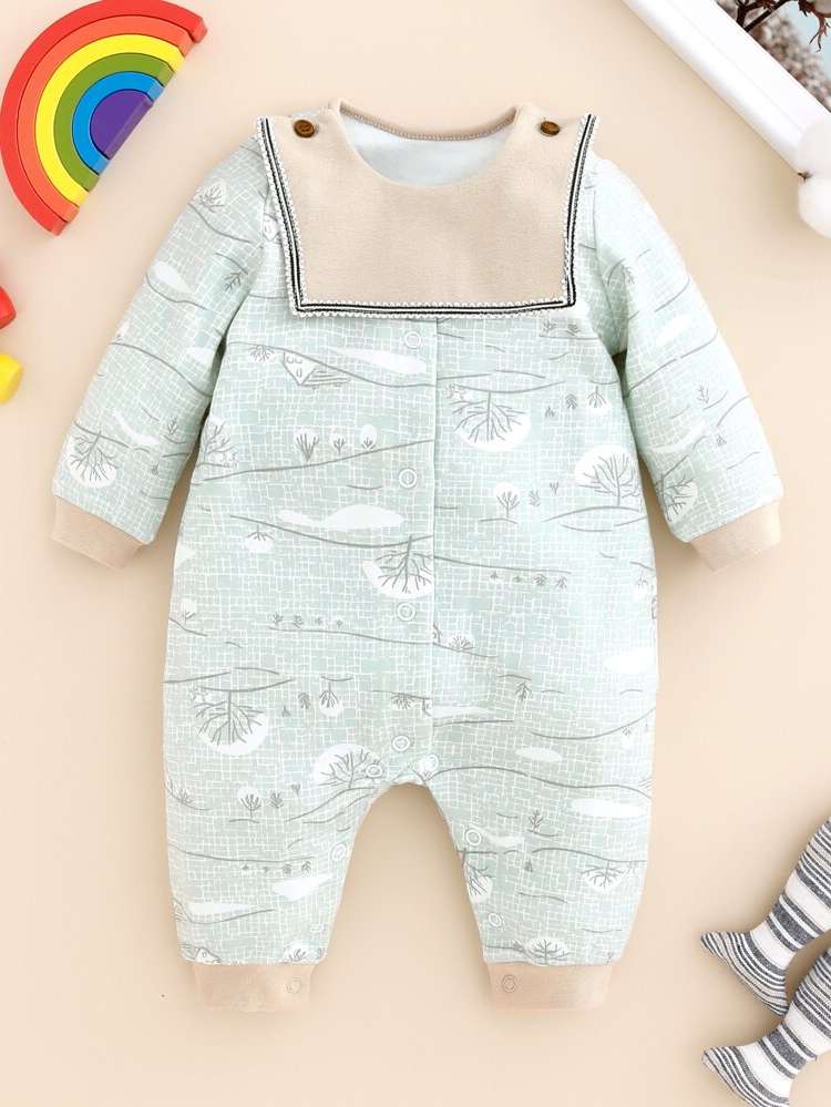  Round Neck Long Sleeve Long Baby Jumpsuits 309