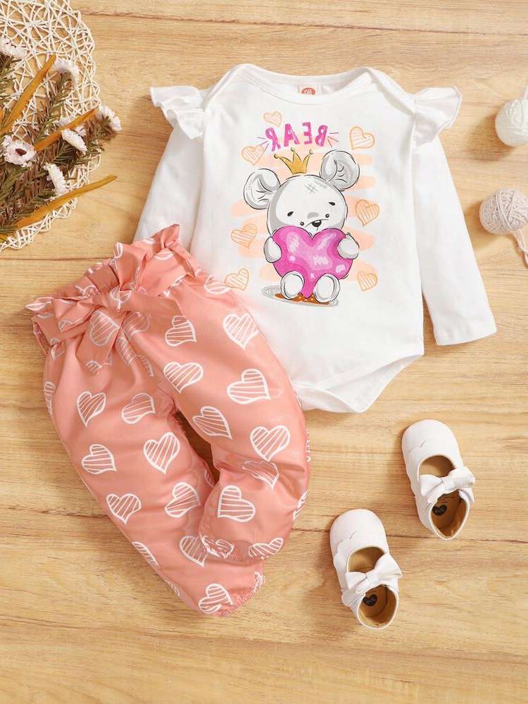 Round Neck Cartoon Baby Sets 947