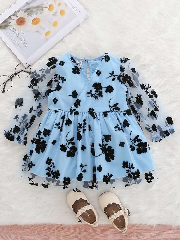 Boho Short Long Sleeve V neck Baby Clothing 154