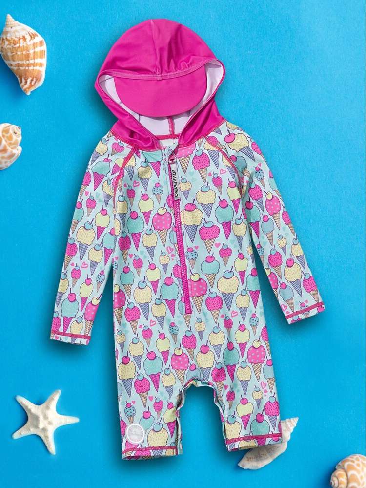 Cute Hooded Zipper Baby  Mom 7270