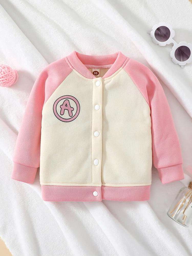 Long Sleeve Baseball Collar Casual Baby  Mom 2240