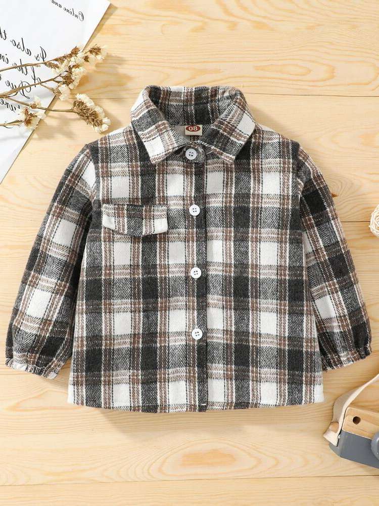  Plaid Multicolor Baby Tops 7330