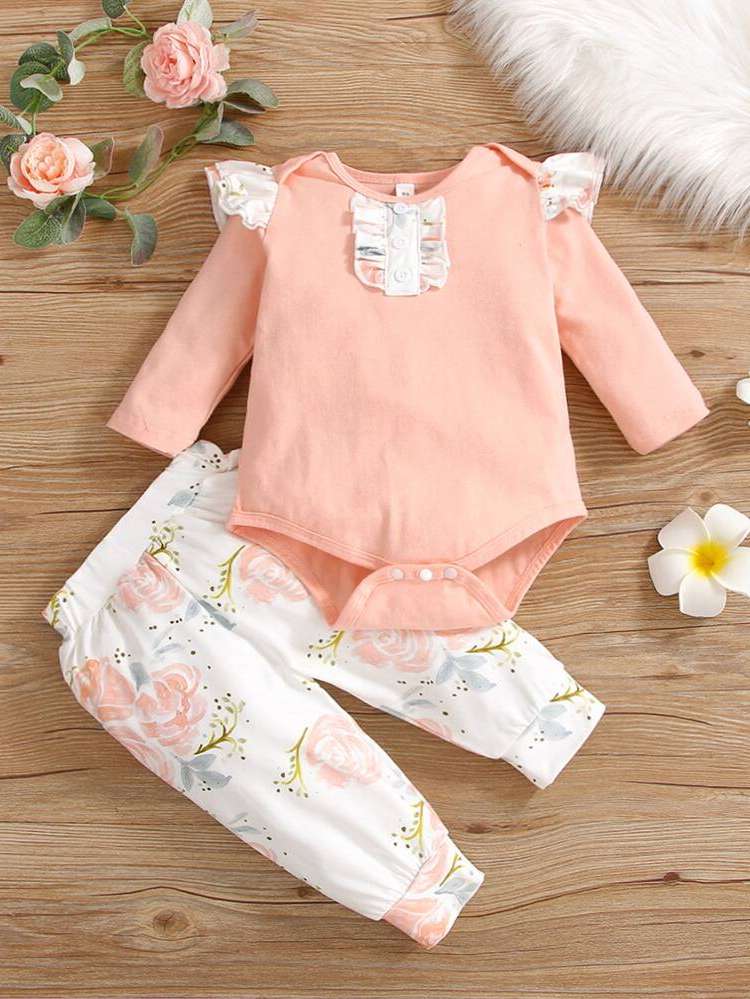  Ruffle Long Sleeve Baby Sets 4907