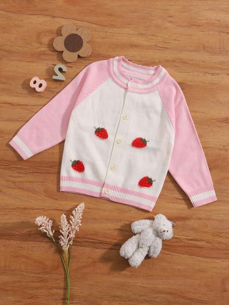  Button Front Round Neck Regular Baby Knitwear 446