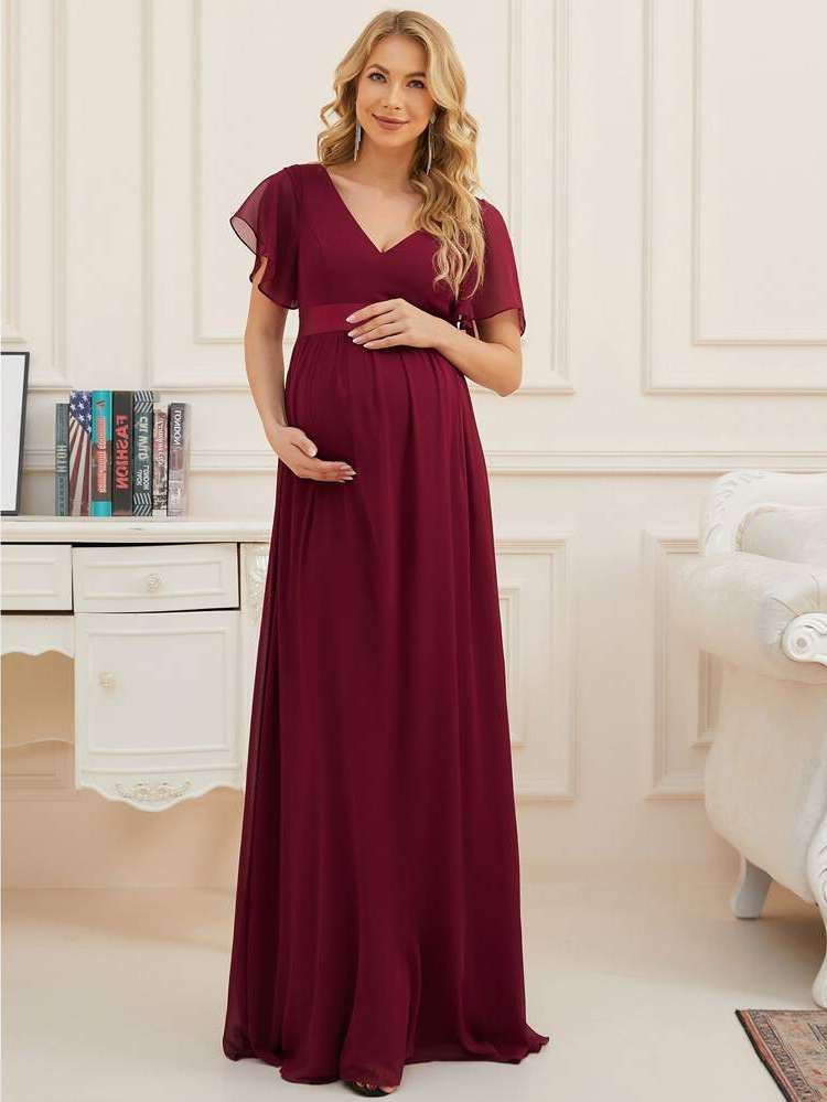 Glamorous Plain Maxi Maternity Dresses 5686