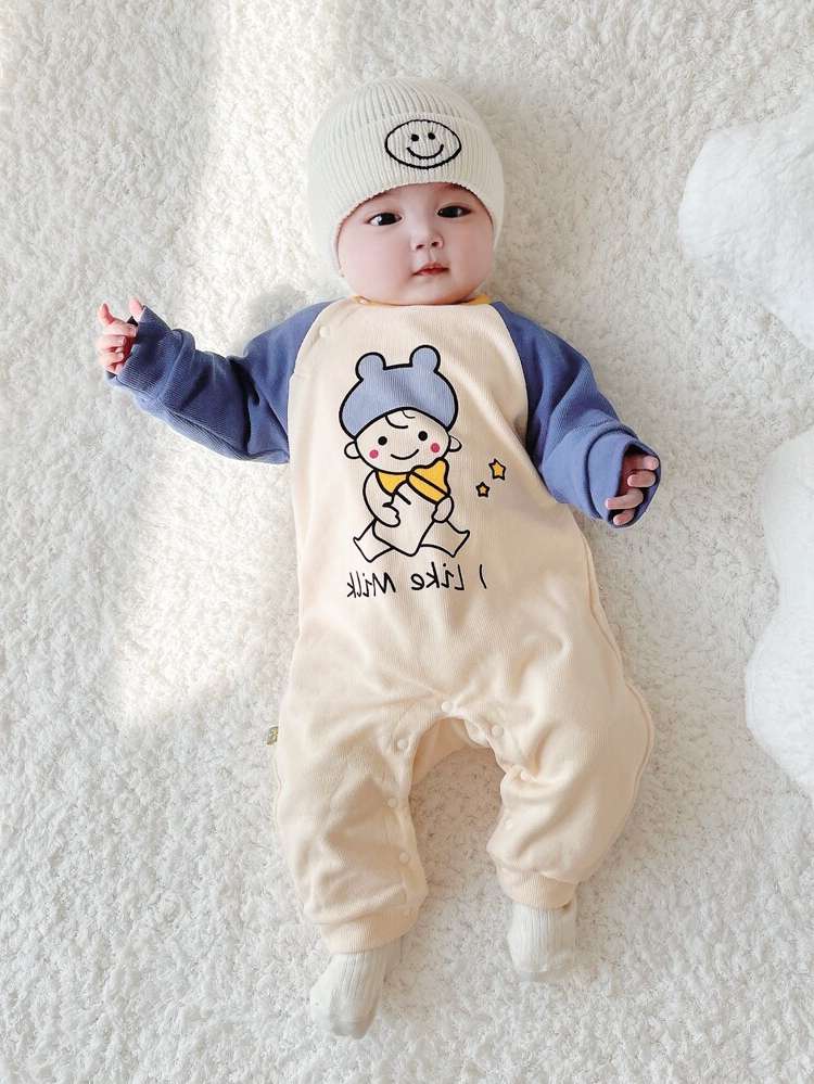 Casual Multicolor Round Neck Baby Onesies 9485