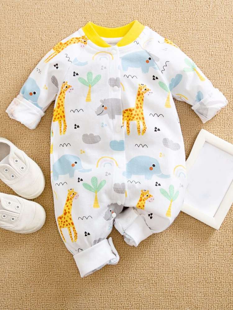  Baseball Collar Multicolor Long Sleeve Baby Clothing 1110