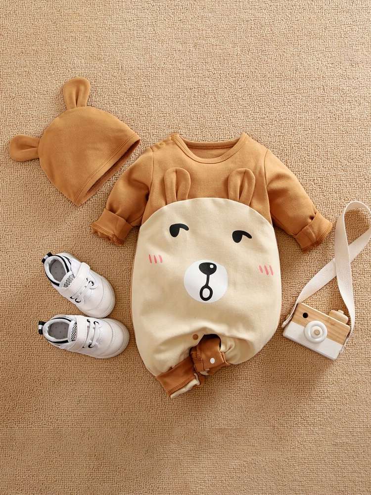 Round Neck  Cartoon Baby Onesies 7870