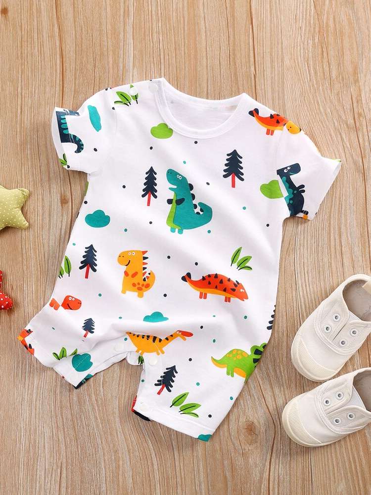 Multicolor Dinosaur Button Baby  Mom 8026