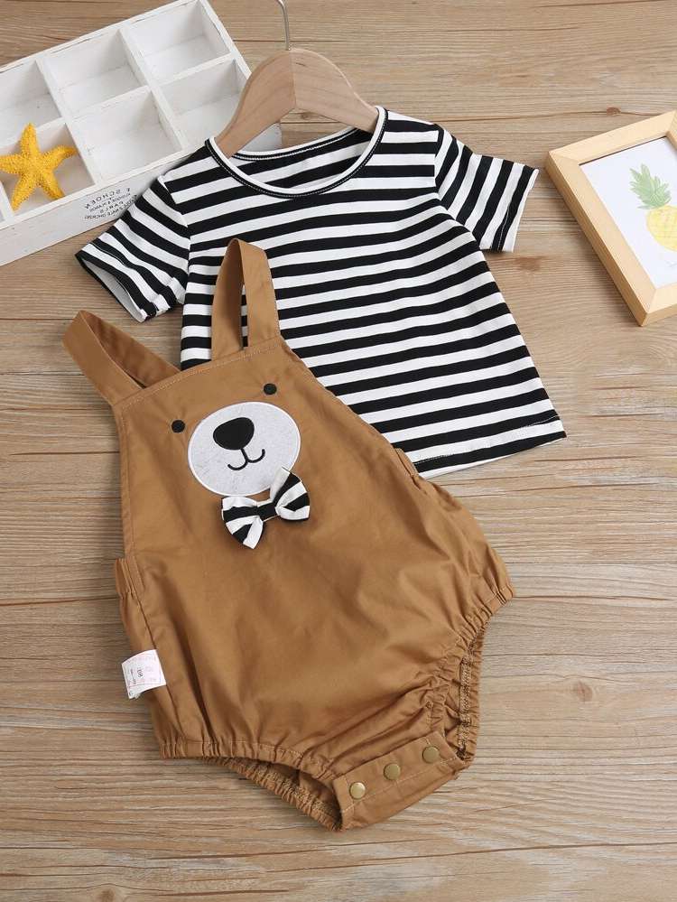 Regular Fit Short Sleeve Casual Multicolor Baby Sets 879