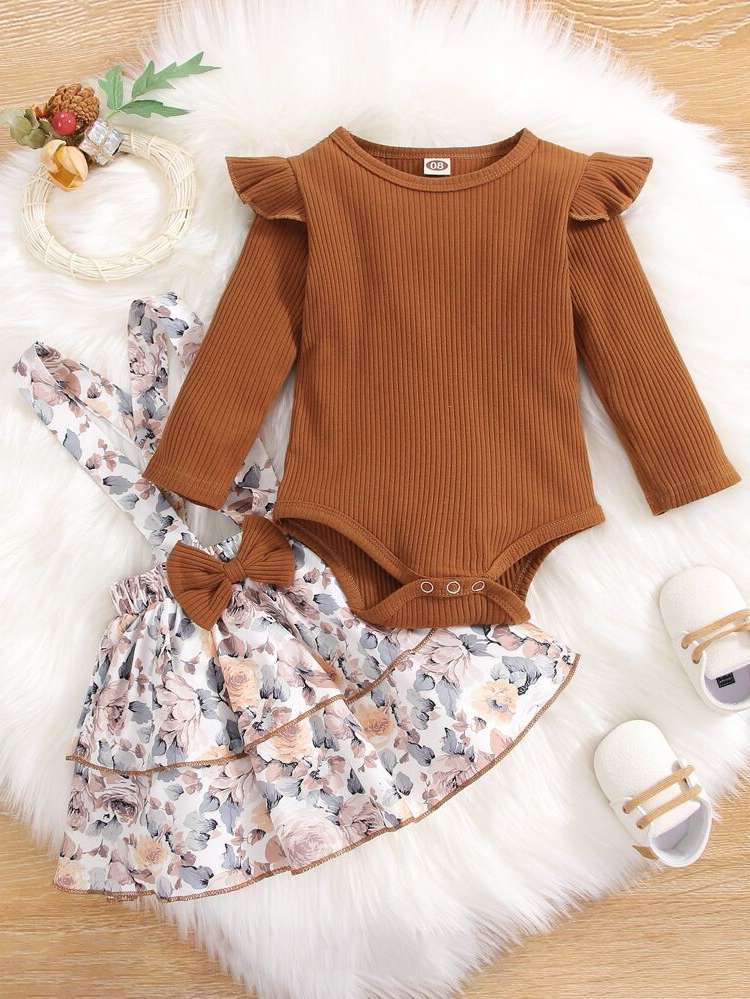 Floral Long Sleeve Regular Fit Baby Sets 738