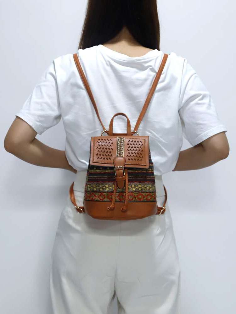  Graphic Buckle Women Backpacks 6430