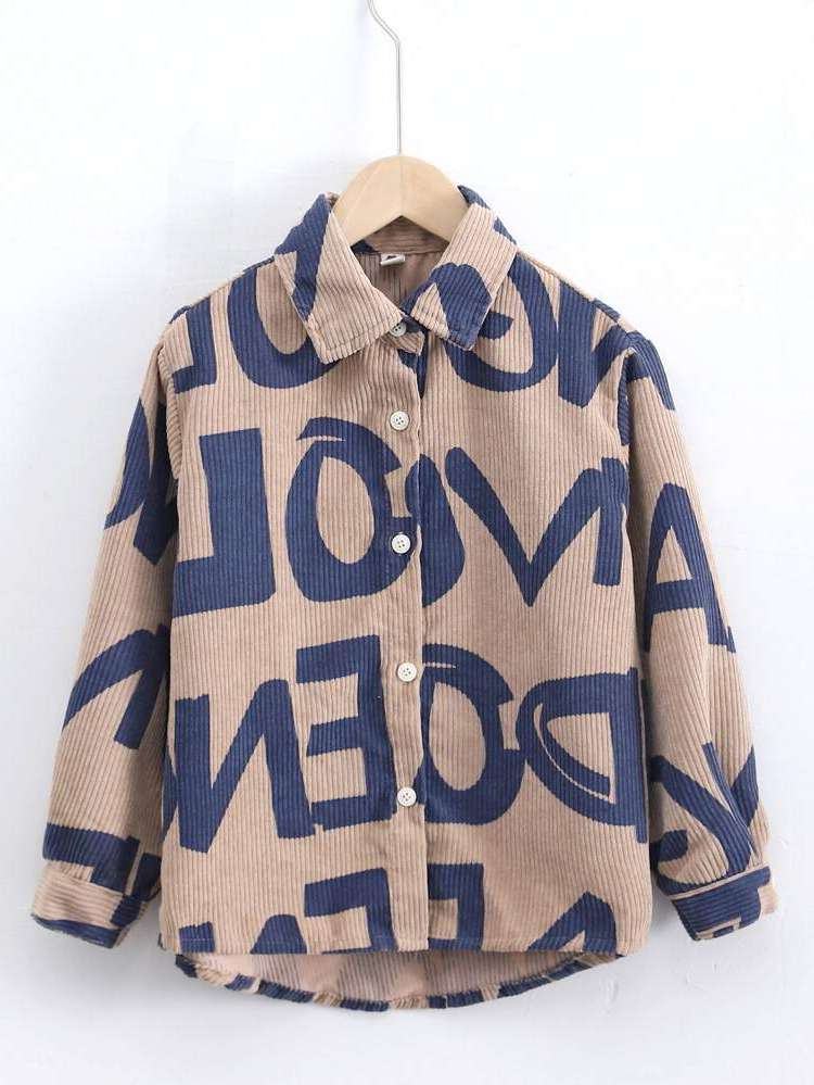 Casual Letter Collar Boys Shirts 5584