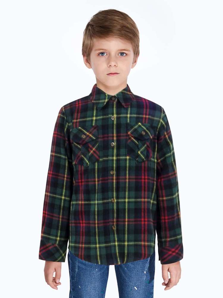 Long Sleeve Button Multicolor Boys Shirts 152