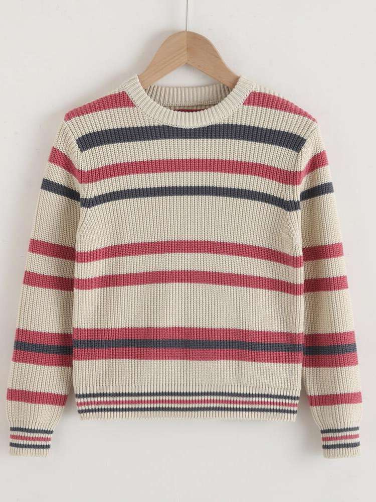  Casual Long Sleeve Round Neck Boys Sweaters 5348