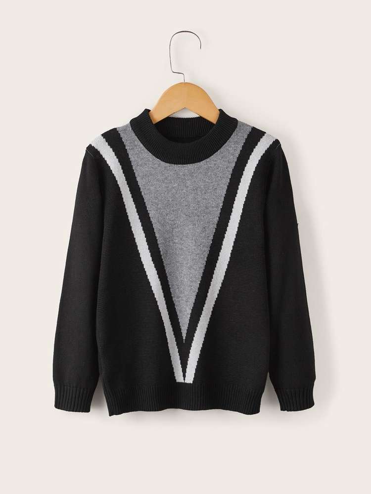 Long Sleeve Chevron Regular Boys Sweaters 4757