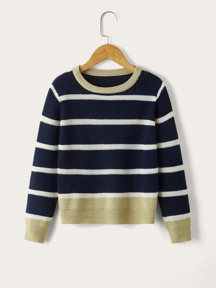 Casual Long Sleeve Regular Striped Boys Sweaters 5332