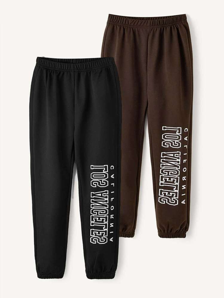 Letter Long Multicolor Boys Sweatpants 4473