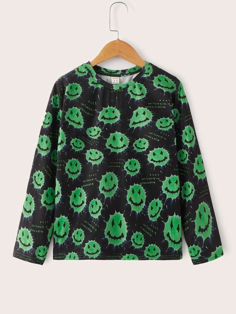 Round Neck Cartoon Long Sleeve Boys Clothing 9409