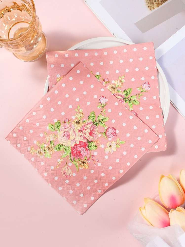  Floral Multicolor Disposable Napkins 6719