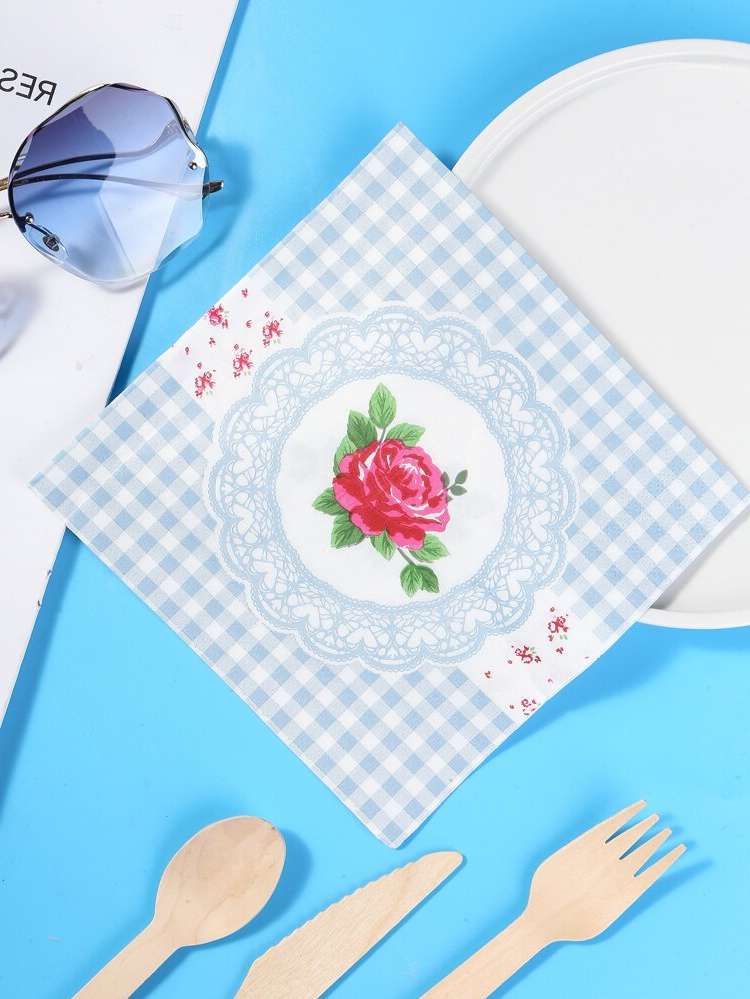 Floral  Disposable Napkins 1981