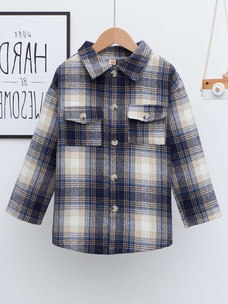 Regular Collar Long Sleeve Kids Clothing 1853