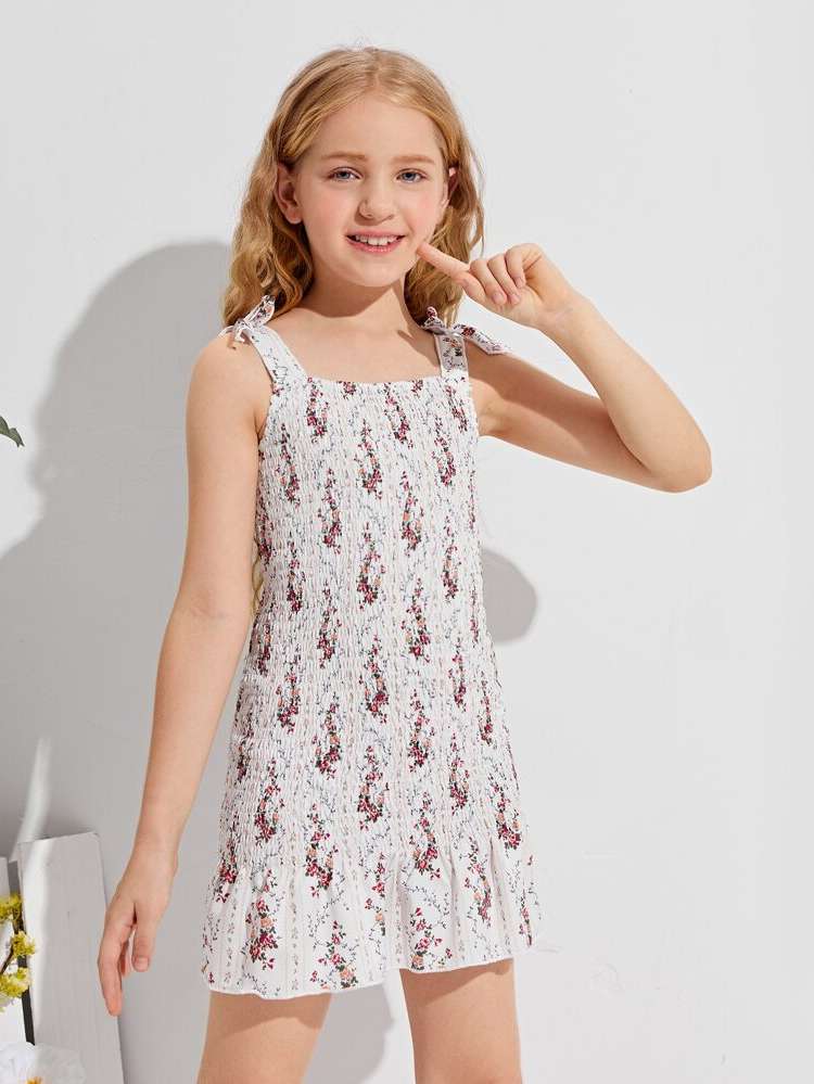 Multicolor Ruffle Hem Straps Girls Clothing 7463