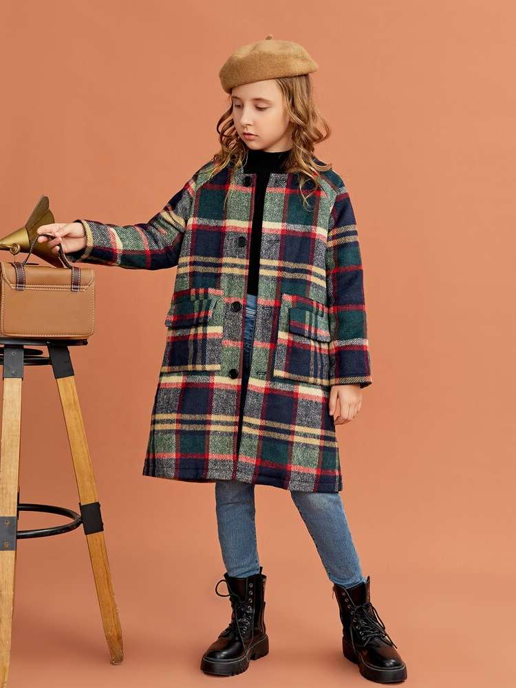  Plaid Hooded Kids Clothing 2688