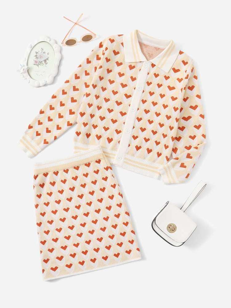  Heart Dressy Long Sleeve Kids Clothing 9909