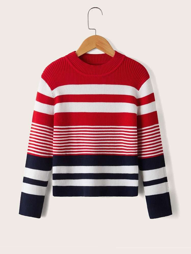 Long Sleeve Striped Girls Clothing 3732