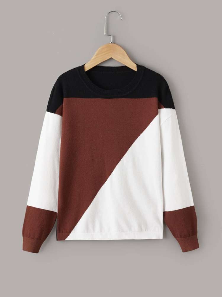 Casual Long Sleeve Colorblock Regular Kids Clothing 5686